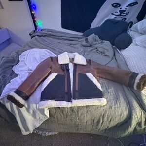 Coach Brown and Cream Military Jacket